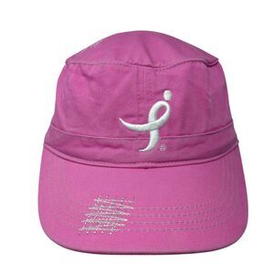 In Pink Cadet Army Cap Pink One Size Adjustable Embroidered Distressed Cotton